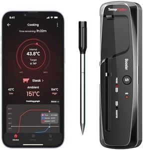 ThermoPro TempPro 150M Wireless Meat Thermometer Grilling，Bluetooth Meat Thermometer with Temperature Alarm，Digital Cooking Thermometer Oven，Grill，Kitchen，BBQ，Smoker & Air Fryers，Black，150M Range