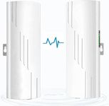 Gigabit Wireless Bridge Point to Point Outdoor, 5.8G 1Gbps WiFi Bridge CPE with 16dBi High-gain Antenna, Long Range Up to 3km, 24V POE Power, Ip65 Waterproof, 2-Pack