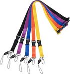 FYY Lanyards for ID Badges - 5 PCS Polyester Neck Strap Office Lanyard with Safety Breakaway Buckle & Detachable Buckle & Oval Clasp for ID Badge Holder, Phone, Camera, Keys, USB, Whistles