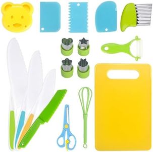 Swavitie Ensemble de 16 couteaux de cuisine pour enfants Ensemble de couteaux pour enfants pour couper et cuire des fruits ou des légumes Couteau de chef de sécurité pour enfants pour les tout-petits