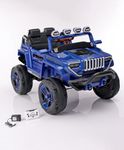 Miniature Mart Baby Rechargeable Battery Operated Electric Ride-On Jeep car for Kids Riding Toy Car with R/C for Boys & Girls Babies Toddlers Age 1 to 8 Years (Blue)
