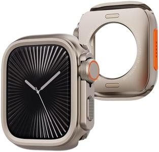 PZOZ Metal Case Compatible with Apple Watch Series 6 5 4 SE 44mm, Rugged Bumper Protector with Watch Crown + PC Back Cover (Titanium, 44mm)