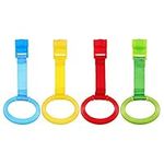 Alipis 4 Pcs Baby Crib Pull Rings, Colorful Baby Walking Training Rings Stand Up Safety Hanging Rings Playpen Accessories Cot Ring Play Gym Walker Assistant Tools for Baby, Toddler, Infant