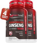 Herbtonics Korean Red Panax Ginseng 1500mg - High Potency Ginseng for Energy, Performance & Immune Support for Men & Women - Ginseng Root Extract Powder Supplement for Focus and Vitality -240 Capsules