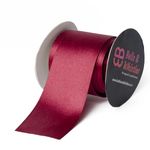 Bells and Whistles Mahogany red Satin Ribbon (Length : 10 Yards, Width : 2 inch) Christmas