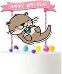 Otter Cake Topper for Kids | Cute Sea Otters Birthday Party Supplies | Sea Otters Theme Birthday Decoration