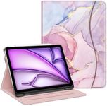 Fintie Case for iPad Air 11-inch M2 (2024), iPad Air 5th Generation (2022) / iPad Air 4th Gen (2020) 10.9 Inch, Multi-Angle Viewing Protective Cover with Pencil Holder & Pocket, Dreamy Marble