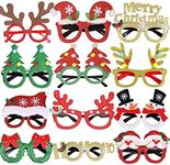12Pcs Christmas Glasses Glitter Par