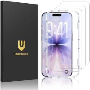 UNBREAKcable 3-Pack Screen Protector for iPhone 17, Double Shatterproof Tempered Glass [Easy Installation Frame] [9H Hardness] [99.99% HD Clear] [Case Friendly] for iPhone 6.3 inch