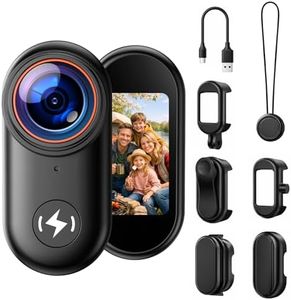 CAMWORLD 4K Mini Body Camera with 64GB Card, Thumb Action Camera Magnetic Mount 1.47" Screen, Wearable POV Camera for TikTok YouTube Vlogging Motorcycle Security