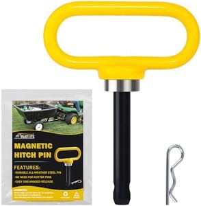 TRUSTKITS Magnetic Hitch Pin, Heavy Duty Ultra Strong Neodymium Magnet Lawn Mower Trailer Gate Pins Accessories 1/2 Inch for Mowers, Lawn Tractors, Towing - Simple One Handed Hook On & Off(Yellow)