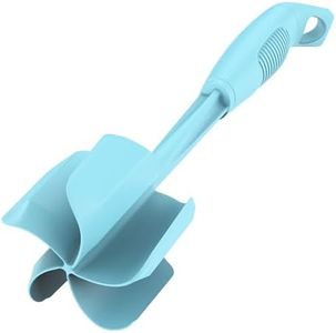 Ourokhome Upgrade Meat Chopper and Potato Masher, Heat Resistant Ground Meat Smasher for Hamburger, 5 Curved Blades Ground Beef Smasher, Nylon Non Stick Mixer, Stirrer and Kitchen Gadgets, Mint