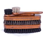 FootFitter Essential Shoe Brush Set - Horsehair Brushes for Polishing Men's Shoes!