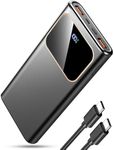 Power Bank Fast Charging 10000mAh, 22.5W Portable Charger USB C Input & Output Powerbank with LED Display, PD3.0 QC4.0 Phone Battery Pack for iPhone17/16/15/14/13/12, Samsung, Android and More (Black)