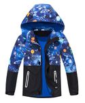 M2C Boys Fleece Lined Rain Jacket Waterproof Outerwear Space 6-7