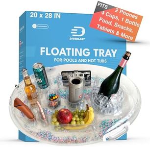 DIVEBLAST: Transparent Floating Drink Holder for Pool, Hot Tub Accessories for Adults - Holds Up to 50 LBS - Glitter Fun Swimming Pool Accessories for Adults, Cool and Unique Drink Floaties