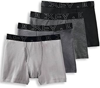Jockey Men's Underwear ActiveBlend Boxer Brief - 4 Pack, Pewter/Black/Charcoal Heather/Quartz Grey, L