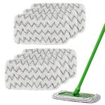 Reusable Microfiber Mop Refills Pads Compatible with Swiffer Sweeper Mops - Washable Flat 10 Inch Mop Floor Household Cleaning Tools Work Wet & Dry -6Pack (Mop is Not Included)