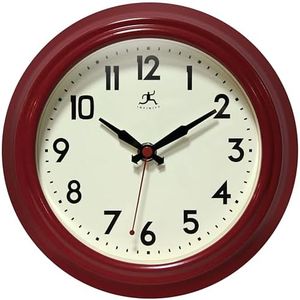 Infinity Instruments 8" Retro Diner Red Silent Wall Clock