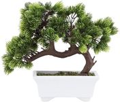 Juvale Artificial Fake Bonsai Tree for Office Desk, Potted Japanese Pine for Bookshelf Decoration, Home Decor (10 x 9 in)