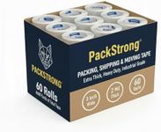 Packstrong Industrial Grade Clear Packing Tape 60 Rolls - 110 Yards per Roll - 3" Wide x 2.0 mil Thick, Acrylic Adhesive Heavy Duty Tape for Box Office Moving Packaging Shipping