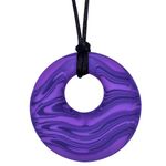 Munchables Scribbles Chew Necklace for Boys and Girls - Sensory Jewelry (Purple)