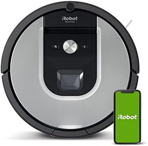 iRobot Roomba 960 Robot Aspirapolvere, Sistema di Pulizia Dirt Detect, Spazzole Tangle-Free, per Pavimenti e Tappeti, Ottimo per i Peli degli Animali, Wi-Fi, 70 dB, autonomia: 75 min, Argento