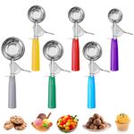 6 Pack Cookie Scoop Set, Professional Stainless Steel Ice Cream Scoop with Trigger, Ice Cream Scooper Cookie Dough Scoop Portion Scoop for Baking Meatball Melon Baller Cupcake Muffin, 6 Sizes