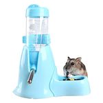 Norhogo Hamsters Water Bottle Automatic Feeder with Stand 80ml ater and Food Dispenser for Small Animals, Guinea Pig, Rat, Rabbit, Dwarf, Gerbil, Chinchilla (Blue)