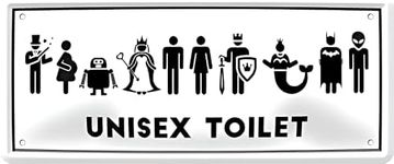 schilderkreis24 - Funny Toilet Saying Design "Unisex Toilet" Decorative Metal Sign Bar Pub Sign for Toilet Bathroom Toilet Bathroom Gift Idea 28 x 12 cm