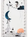 Rookie Humans 100% Cotton Sateen Fitted Crib Sheet: The Moon’s Birthday. Modern Nursery, Use as a Photo Background for Your Baby Pictures. Standard Crib Size (52 x 28 inches) (Standard Cotton Sateen)