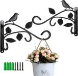 2 Packs Hanging Basket Brackets Wall Hanging Hooks 12 Inch Iron Plant Hanger Wall Hooks for Garden Plants/Lantern/Light/Bird Feeder