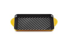 LE CREUSET Enamelled Cast Iron Rectangular Grill, for Low Fat Cooking On All Hob Types Including Induction, 32.5cm, Nectar, 20202326720460