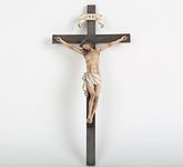 BC Catholic Crucifix Wall Cross Religious Gifts Inspirational Home Decor Indoor 10" H HandPainted Renaissance Sculpture by Buildclassic (Full Color)