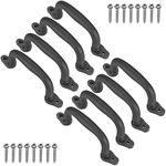 Dolibest 8 Pack Safety Handles, 18cm Non-slip Solid Hand Grips Climbling Frame Grab for Playgroud, Swing Set, Playset, Play House, Indoor Outdoor Monkey Bars & Treehouse Accessoriess, Black