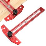 Preciva 13” Carpenter Square Ruler (1/16" Scale) - Foldable Aluminum Alloy T Square with Imperial and Metric Scales, Multi-Purpose Woodworking Square Ruler for Measure Angles, Position, Draw Lines