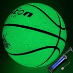 Senston Glow in The Dark Basketball, Glowing Leather Basketball, Light up Basketball Size 7 Indoor-Outdoor Night Basketball Game