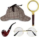 HOVEOX Detective Costume Accessories Set Detective Costume Hat Detective Dress Up Costume Detective Prop Halloween Costume