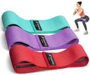 Beenax Fabric Resistance Bands (Set of 3), Long/Short Exercise Bands for Women Men, Loop Bands, 3 Resistance Levels for Workout, Fitness, Stretching, Pull Up, Leg, Glutes, Squat and Strength Training