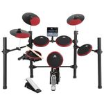 MUSTAR Electronic Drum Set, 10 Piece Electric Drum Set with 225 Sounds, 8" Dual Zone Snare, 8" Silicone Tom Pads, 10" Cymbals, Kick Drum, 2 Pedals, Sticks, USB MIDI, 15 Drum Kits (5 Pads & 3 Cymbals)