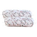 Trance Home Linen Premium 16x32 Inches 100% Cotton Bolster Covers Set of 2 | Anti-Pill| 200 Tc Thread Count Dewan Bed Round Pillow Cover with Tie Knot (Nile Peach - Pack of 2)