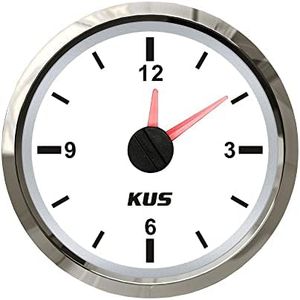 Kus 52mm 2 inch Clock Meter Gauge for Car RV Sedan Boat Truck12-hour Format with Backlight 12V 24 Volts