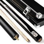 HIOD Ash Snooker Pool Cue, 57 Inch, 19 Oz, Professional Billiards Cue Set,Black,10mm Cue Tips