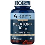 Carbamide Forte Melatonin 10 mg Pills | Sleep Supplement for Better Sleep | Melatonin Tablet for Restful Deep Sleep - 100 Veg Tablets