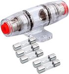 Conext Link FHZ1U60-5 1pc 4 8 AWG AGU Fuse Holder with 5pcs Fuses Zinc Die Cast Nickel Plated 60 Amp