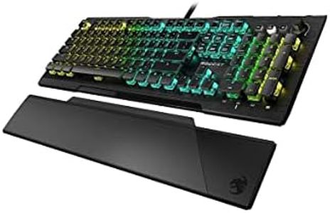 ROCCAT Vulcan Pro Optical PC Gaming Keyboard, Titan Switch Full Size with Per Key AIMO RGB Lighting, Anodised Aluminium Top Plate and Detachable Palm/Wrist Rest, Low Profile - Black