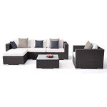 NIRANKAR Furniture Outdoor, Indoor, Balcony, Garden Patio Sofa Chair Set (Made with Cane Material) (Iron, Black)