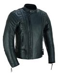 MOTORCYCLE LEATHER JACKET CE ARMOURED FOR MEN MBJ-08A (XXL)