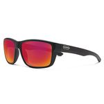 Suncloud Mayor Polarized Sunglass with Polycarbonate Lens, Matte Black Frame/Red Mirror