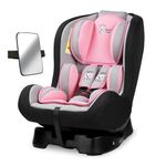 Lifelong Car Seat for Baby with Rear Facing Back Seat Mirror 0 to 7 Years, ECE Certified - 3 Recline Position with Super Comfy Soft Cushion & 5 Point Harness for Child Safety-Pink & Grey